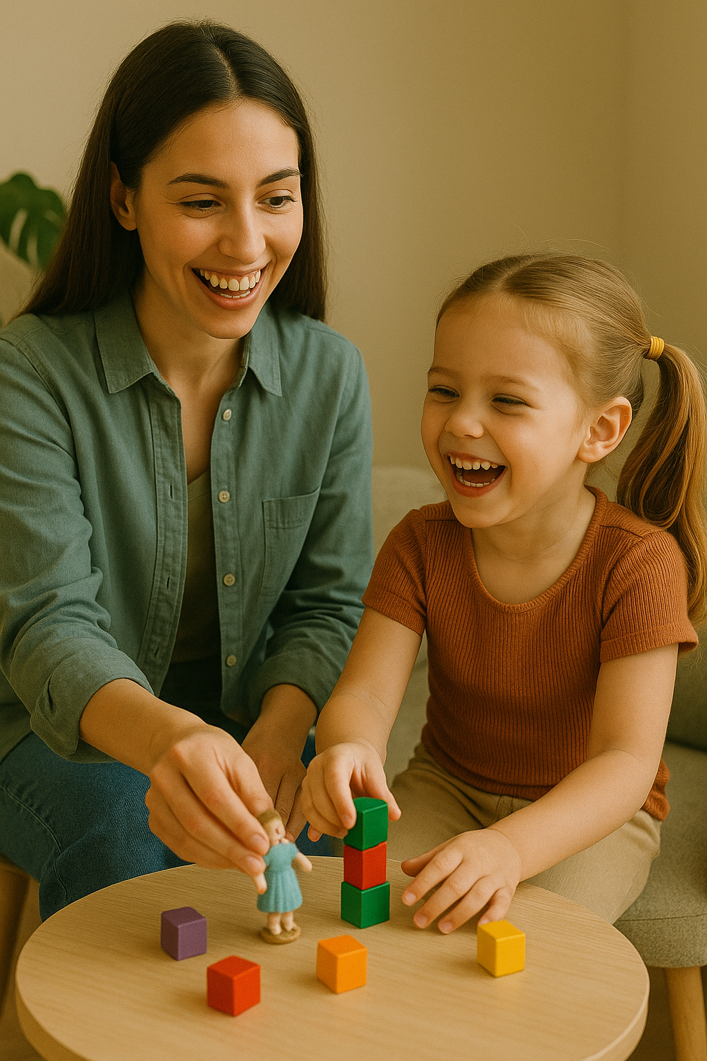 Psicóloga em atendimento infantil lúdico